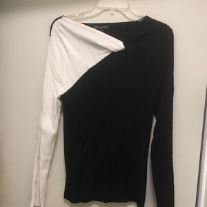 Black and White Asymmetrical Sweater